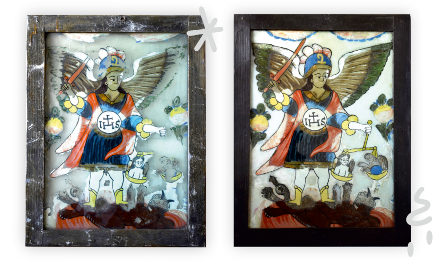 Maľba pod sklom – náboženské motívy